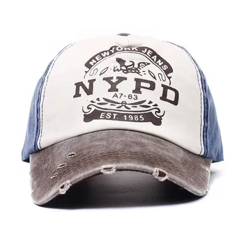 Mados Atsitiktinis dangtelis skydelis plauti Kepurės vyrams, moterims, unisex Gorras wholsale snapback cap Laiško Stiliaus NYPD beisbolo kepurės, įrengtas skrybėlę