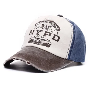 Mados Atsitiktinis dangtelis skydelis plauti Kepurės vyrams, moterims, unisex Gorras wholsale snapback cap Laiško Stiliaus NYPD beisbolo kepurės, įrengtas skrybėlę