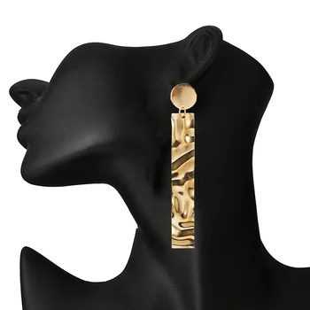 Mados aukso spalvos Sidabro padengtą 2019 Didelis Geometrinis auskarai moterims Kabinti Tabaluoti Auskarai lašas auskarai papuošalai