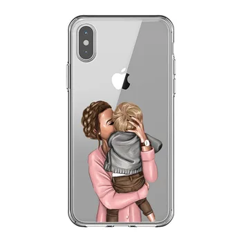 Mados Juoda Ruda Plaukų Kūdikio Mama, Mergina Karalienė Soft Case For iPhone 11 Pro Max SE 6 6s 7 8 Plus XS Max XR X 5 5S Moteris Telefono Dangtelį