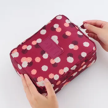 Mados Kelionės Nailono grožio makiažas krepšiai, vandens įrodymas kosmetikos maišeliai vonios kambarys organizatorius Moterų nešiojamų vonios kablys plauti krepšys