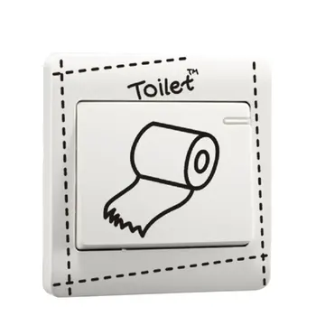Mados kūrybinės Komiksų serija Jungiklis Lipdukai Mielas lemputės popieriaus Ritinėlio vonios kambarį, miegamąjį, dekoratyvinės sienų lipduko