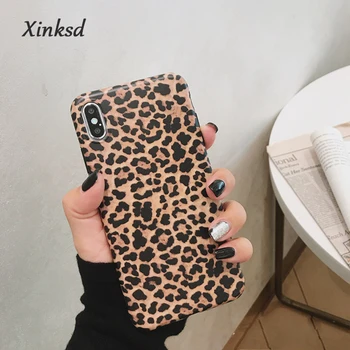 Mados Leopardas spausdinti Telefono dėklas Skirtas iphone 11 XS Max XR X Case For iphone 8 7 6S 6 plius Galinį Dangtelį Prabangus Minkštas Atvejais, Matinis Rubisafe