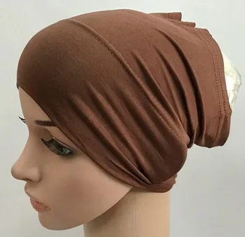 Mados Modalinis Medvilnė Musulmonų Vidinis Hijab Vamzdis Kepurės Islamo Underscarf Skrybėlės 11 spalvų yra