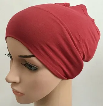 Mados Modalinis Medvilnė Musulmonų Vidinis Hijab Vamzdis Kepurės Islamo Underscarf Skrybėlės 11 spalvų yra