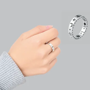 Mados Moterų Moon Star Piršto Žiedai, Moterų Mylėtojas Vestuvių Papuošalai Šalies Mados Pareiškimą Žiedai Didmeninė