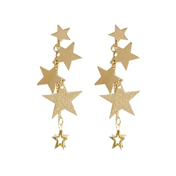 Mados Pentagram auskarai moterų temperamentas joker ilgai stud auskarai žvaigždės Aukso kutai auskarai moterims