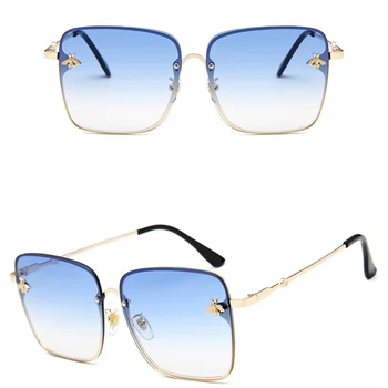 Mados ponios UV400 akiniai nuo saulės aikštėje metalo lydinio rėmas bičių vyrams klasikiniai akiniai nuo saulės šviesą prekės sporto vairavimo akiniai