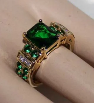 Mados Prabangių Populiarus Blizga Žalia Cirkonis Moterų Dalyvavimas Vestuvių Žiedas