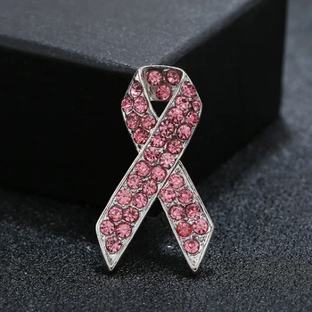 Mados Rožinis Kaspinas, kalnų krištolas Sagės Krūties Vėžio Sąmoningumo Sagė Pin ŽIV Ir AIDS Ženklelis Moterų Sagės Papuošalai
