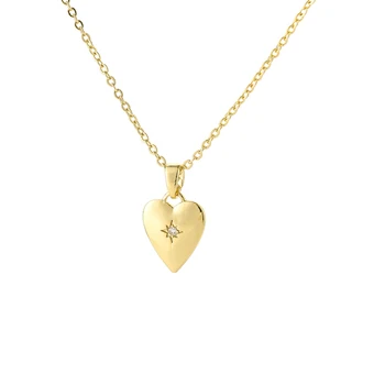 Mados Star, Širdies Pakabukas Karoliai Cz Crystal Aukso Grandinės Meilės Nekclace Moterų Draugė Papuošalai 2020 M.