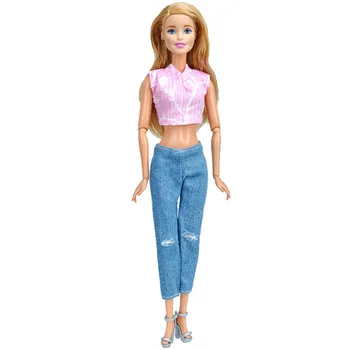 Mados Vasaros Atsitiktinis Komplektai Barbie, 1/6 BJD Doll Drabužių Priedai Žaisti Namuose Padažu