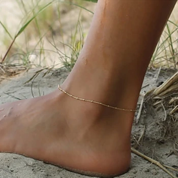 Mados vasaros barefoot paplūdimys dvigubai granulių kutas apyrankę anklet pėdų papuošalai anklet kojų čiurnos apyrankės anklets moteris