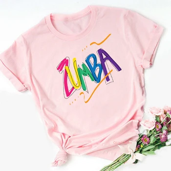 Mados Zumba šokio mylėtojas tee marškinėliai femme vaivorykštė dizaino hip-hop marškinėliai vasaros roko marškinėlius viršų moteriška grafinis tees 
