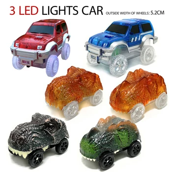 Magija automobilių,dinozauras, LED lempos, elektroninis automobilio, žaislų automobiliai, dalys, automobilių, geležinkelių lenktynių trasa,mirksi žiburiai vaikams, žaislai, automobilių dovanos