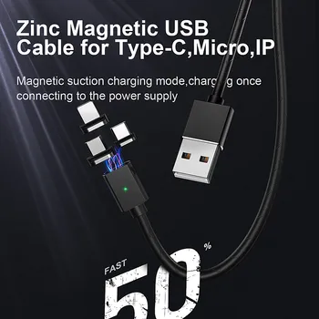 Magnetinio iphone Įkroviklio Kabelis, Mikro C Tipo greitas Įkroviklis Magnetas USB laidas duomenų laidą 