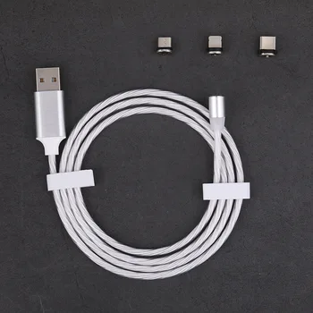 Magnetinio Kabelis, Mikro USB Šviesos diodų (LED Apšviestas USB C Tipo Kabelis Magnetinio Krovimo Laidas iPhone Samsung 