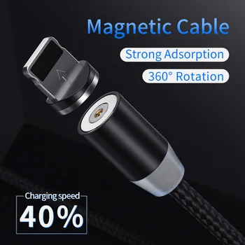 Magnetinio USB Laidas, Greito Įkrovimo 1 / 2m usb c tipo kabelis Magnetas Įkroviklis Duomenų Mokestį, Micro USB Laidas, Mobilusis Telefonas, Kabelis, USB Laidas