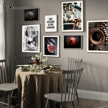 Maisto Virtuvė Plakatas Kavos, Daržovių Sienos Menas Drobė Spausdinti Dažymas Dekoratyvinis Nuotrauką Modernus Minimalistinio Valgomasis Apdaila