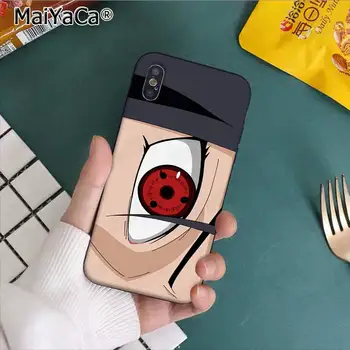 MaiYaCa Anime Naruto Itachi Akatsuki raudonos akys logotipą, Spalvingas Mielas Telefono dėklas skirtas iPhone 11 pro XS MAX 8 7 6 6S Plus X 5 5S SE XR
