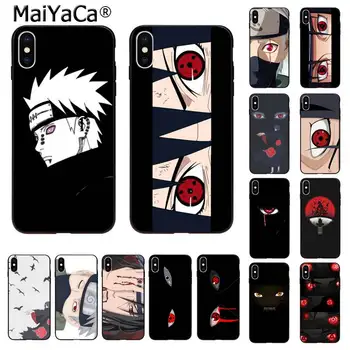 MaiYaCa Anime Naruto Itachi Akatsuki raudonos akys logotipą, Spalvingas Mielas Telefono dėklas skirtas iPhone 11 pro XS MAX 8 7 6 6S Plus X 5 5S SE XR