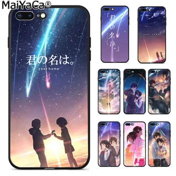 MaiYaCa Japonų Anime Jūsų Vardas Kimi no Na wa Spalvinga Smart Cover Telefono dėklas skirtas iPhone 8 7 6 6S Plius 5 5S SE XR X XS MAX