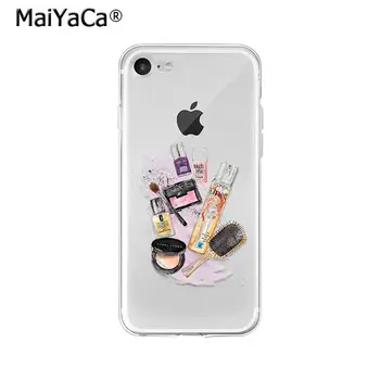 MaiYaCa Kosmetikos Makiažas Lūpų dažai, Nagų lakas TPU Minkštas Telefono dėklas, skirtas iPhone 5 5Sx 6 7 7plus 8 8Plus X XS MAX XR