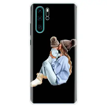 Mama ir Kūdikis Tėtis Padengti Telefoną Atveju Huawei P40 30 P20 Mate 30 20 10 Pro P10 Lite P Smart Z 2019 Coque 