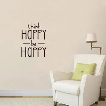 Manau, kad Laimingas, turi būti Laimingas siena lipdukas lietuvių Patarlių namų dekoro gyvenimo kambario, miegamasis apdaila Sienų tapetai kūrybos lipdukai