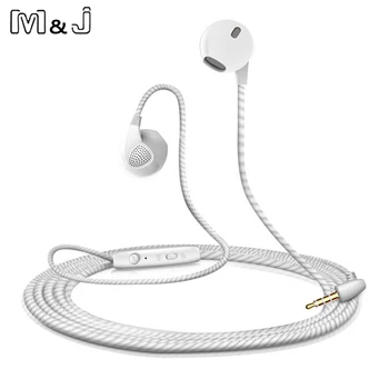 M&J Ausinės iPhone 6 6S 5 5S Headphons Su Mikrofonu 3.5 mm Jack Bass Ausinės 