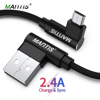 MANTIS 3m 2m 1m Micro USB Kabelis 90 Laipsnių Alkūnė Mobilusis Žaidimas Greitas Įkrovimas Usb Kabelis, Skirtas 