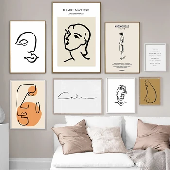 Matisse Abstrakčios Linijos, Sienos Meno Plakatas Šiaurietiško Minimalizmo Drobės Tapybos Paveikslas Kūno Nuotraukas Kambarį Namų Dekoro