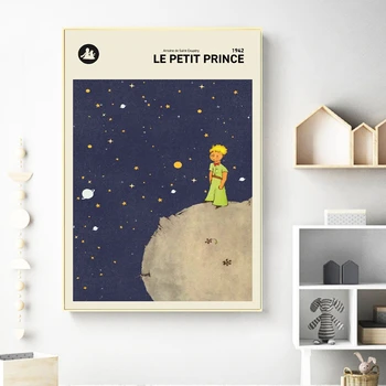 Mažasis Princas Prancūzų Kalba Spaudinių Vaikų Darželio Sienos Meno Tapybos Drobės 