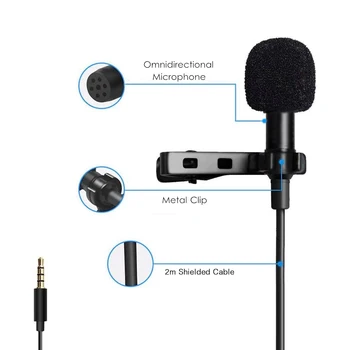 Mcoplus 3.5 mm atvartas lavalier microphone microfone Laidinio Mikrofo mic telefono 