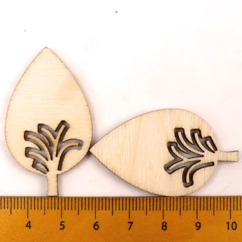 Medinių Amatų Tuščiaviduriai iš medžio Modelio Scrapbooking Amatų medienos apdaila Rankų darbo Aksesuaras Siuvimo Namų 40-65mm 10-24pcs