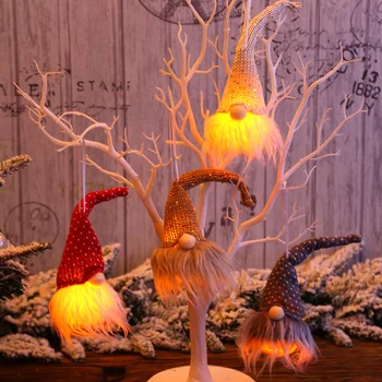 Medinės Lėlės LED Niekučius Pakabučiai Dovanos Linksmų Kalėdų LED Šviesos Namų Puošybai Kalėdų Eglutės Kabinti Apdaila