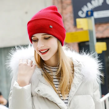 Megztus Skrybėlę Moterų Žiemos Skrybėlės Moterų Minkštas Šiltas Variklio Dangčio Mergaitėms Rudenį Beanies Manžetai Kepurės 24 Spalvų Beanies 2020 Naujas
