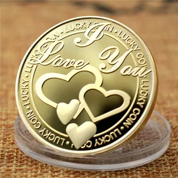 Meilė Pasisekė metalo amatų monetos 999 Sidabro Padengtą auksu atminimo antspaudas paramos atminimo antspaudas surinkimo dovana monetos d