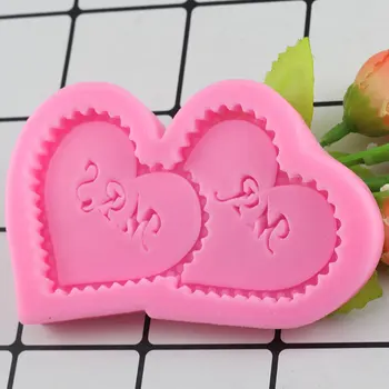 Meilė Širdies Formos Silikono Formos Vestuvių Pyragas Apdaila Minkštas Šokolado, Saldainių, Sausainių 3D yra Maisto Klasės, Pelėsių Virtuvės Kepimo Įrankiai