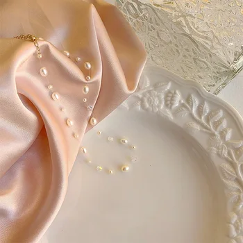 MENGJIQIAO Japonija Baroco stilius Derliaus Gėlavandenių Perlų Choker Karoliai Moterų, Mergaičių, Elegantiškas Kristalų Collares Papuošalai Kolye