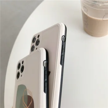 Meno Retro Abstrakčių Geometrinių Telefono dėklas Skirtas iPhone 11 Pro Max Xr Xs Max 7 7 Pulse 7 8 Pulse SE 2020 Atvejais Mielas Minkštas Silikoninis Dangtelis