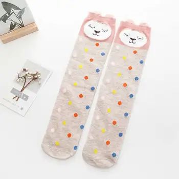Mergina kojinės animacinių filmų pelėda šuo spausdinimo vaikų krūvos kojinės pusė cilindro berniukas knee-high kojinės vaikams virš kelio medvilnės kojinių