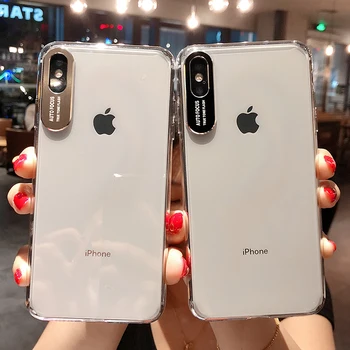 Metalo Objektyvo Raidžių Atvejais Protector, iPhone, 11 2019 XS Max XR XS 6 6S 7 8 Plius viso Kūno Minkštos TPU Skaidrus Telefono Galinį Dangtelį