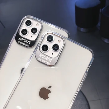 Metalo Objektyvo Raidžių Atvejais Protector, iPhone, 11 2019 XS Max XR XS 6 6S 7 8 Plius viso Kūno Minkštos TPU Skaidrus Telefono Galinį Dangtelį