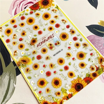 MG180506-10 Saulėgrąžų Sun flower 3D Atgal klijai Nagų decal Nagų lipduką Nagų dekoravimas, Nagų dailės Nagų įrankis Nagų ornamentu
