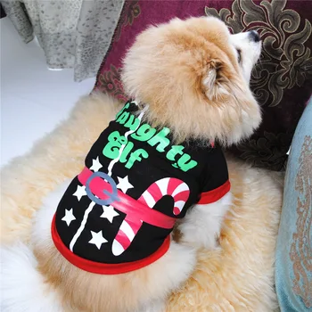 MICATALE Kalėdų Šuo marškinėliai Medvilnės Pet Drabužiai, Skirti Smulkaus ir Vidutinio Šunys Liemenė Marškinėliai Naujųjų Metų Šuniuką Šunų Kostiumų Čihuahua Marškinėliai
