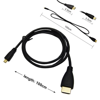 Micro HDMI į HDMI Kabelis, Sidabrą, HDMI Adapterį, Laido Tablet HDTV ir Aviečių Pi 4 HDMI HD laidas