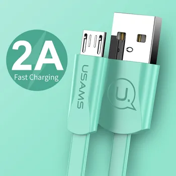 Micro USB kabelis,USAMS 2A Greitai Įkrauti Mobiliojo Telefono kabelis USB Duomenų Kabelis, skirtas 