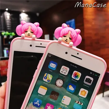 Mielas 3D Japonija Sailor Moon Silikono Anime Virvelę Telefono dėklas Skirtas iPhone 11 Pro Max X XS MAX XR 6 6s 7 8 Plius TPU Galinį Dangtelį