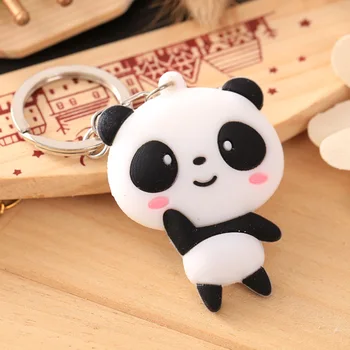 Mielas Animacinių Filmų Kūrybos Keychain Silikono Papuošalai Gyvūnų Panda Key Chain Automobilių Merginos Maišelį Paketų Prižiūrėtojų Raktinę Papuošalai Aksesuarai Dovanos